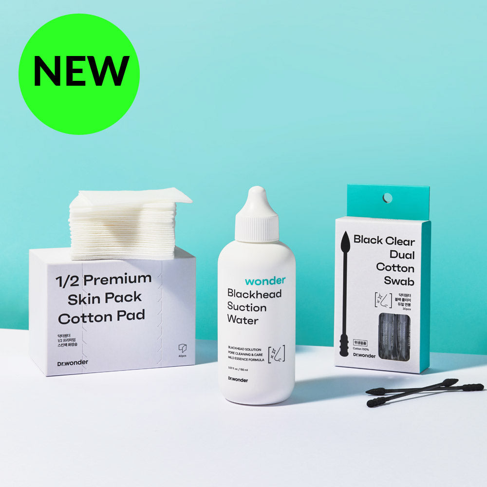 Effortlessly remove black and whiteheads with Dr. Wonder's Blackhead Suction Water. Say goodbye to harmful squeezing and popping techniques and hello to easy-to-follow steps for a clear and smooth complexion.